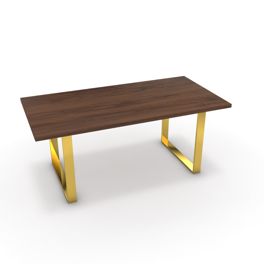 Étkezőasztal - Antara arany lábbal - Mogyoró, méret: 180x90