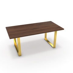 Étkezőasztal - Antara arany lábbal - Mogyoró, méret: 180x90