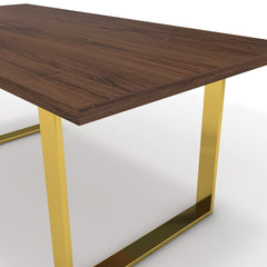 Étkezőasztal - Antara arany lábbal - Mogyoró, méret: 180x90