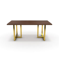 Étkezőasztal - Asara arany lábbal - Mogyoró, méret: 180x90
