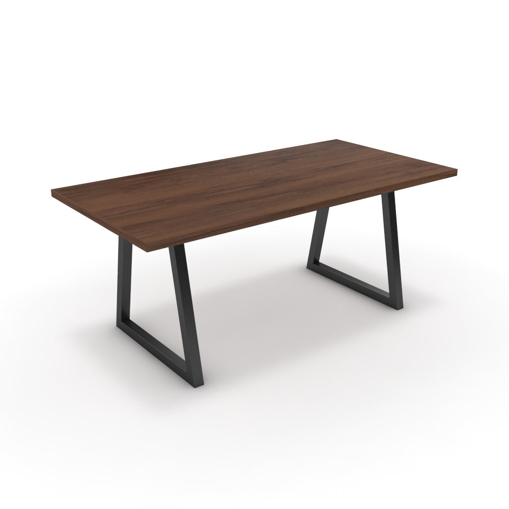 Étkezőasztal - Bala fekete lábbal - Mogyoró, méret: 180x90