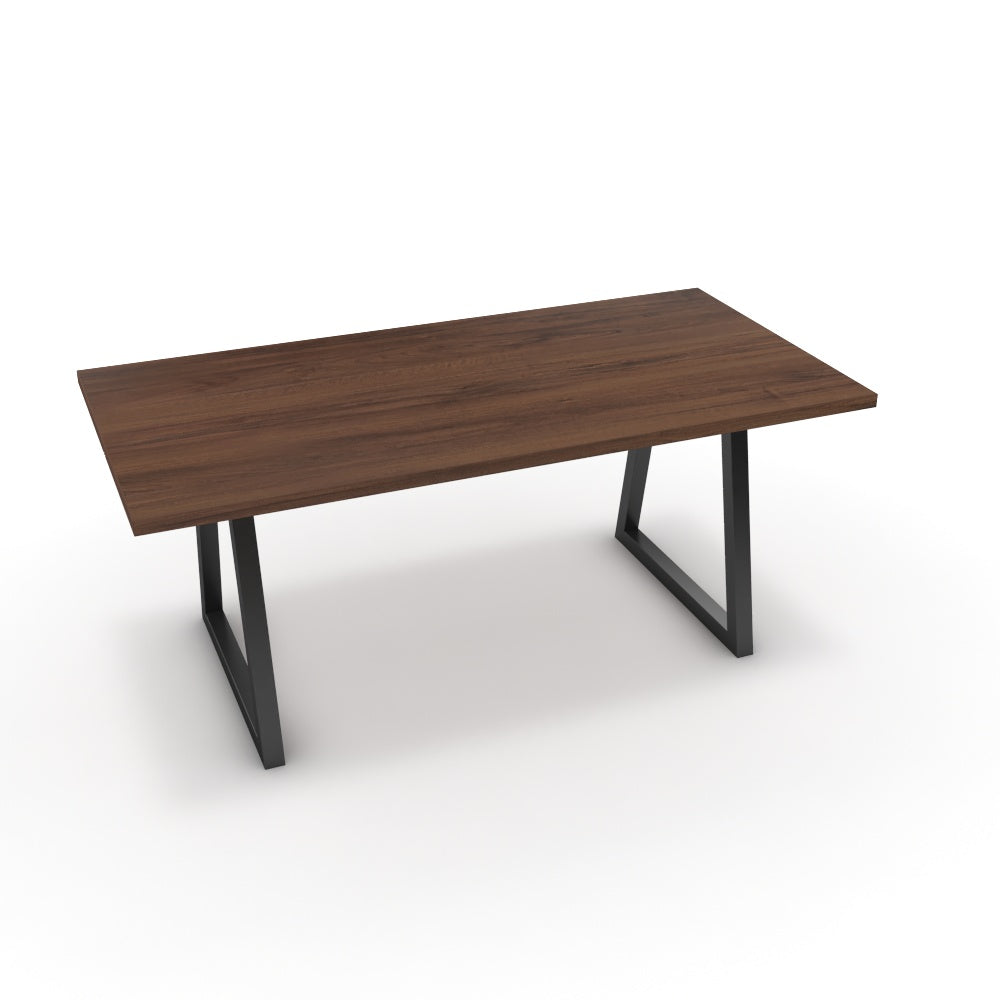 Étkezőasztal - Bala fekete lábbal - Mogyoró, méret: 180x90