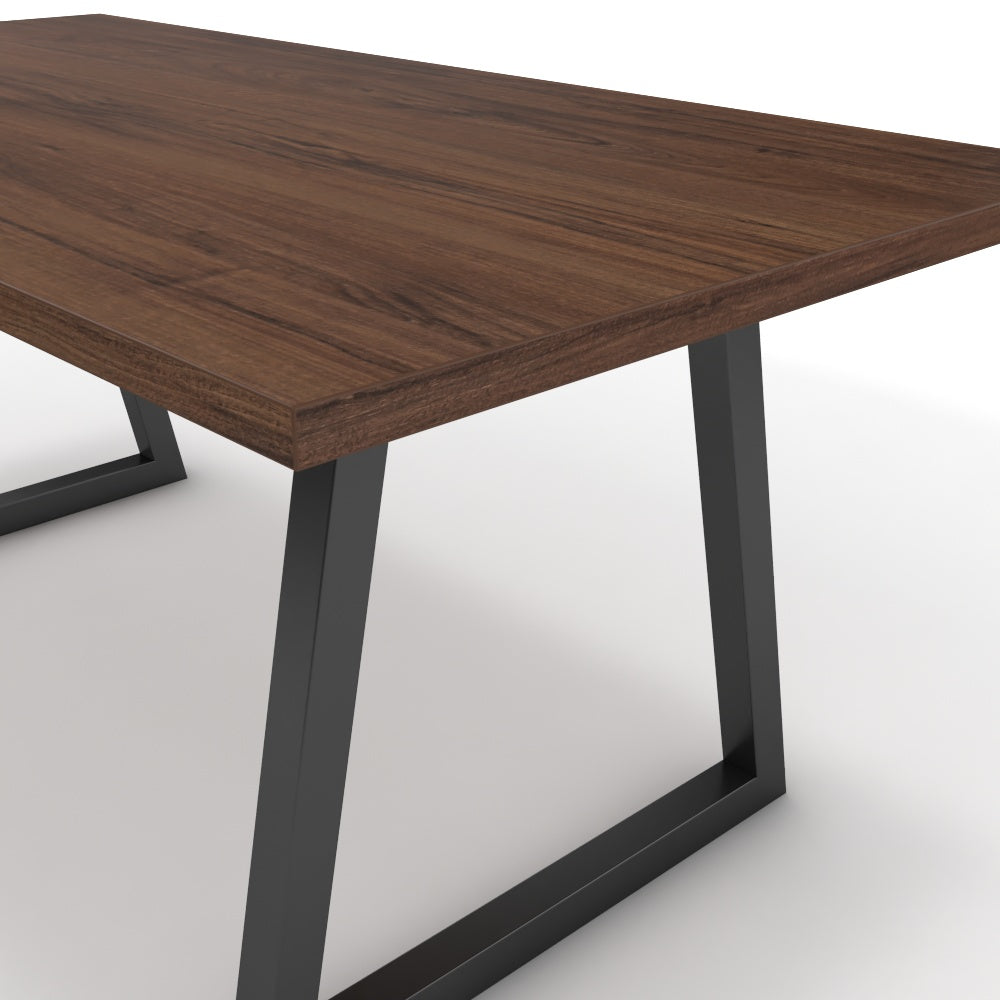 Étkezőasztal - Bala fekete lábbal - Mogyoró, méret: 180x90