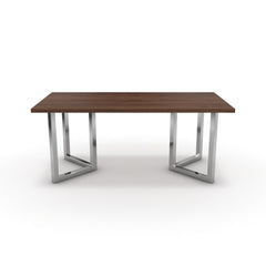 Étkezőasztal - Indra króm lábbal - Mogyoró, méret: 180x90