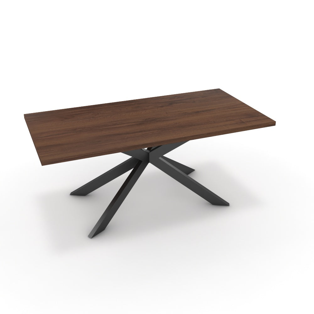 Étkezőasztal - Jama fekete lábbal - Mogyoró, méret: 180x90