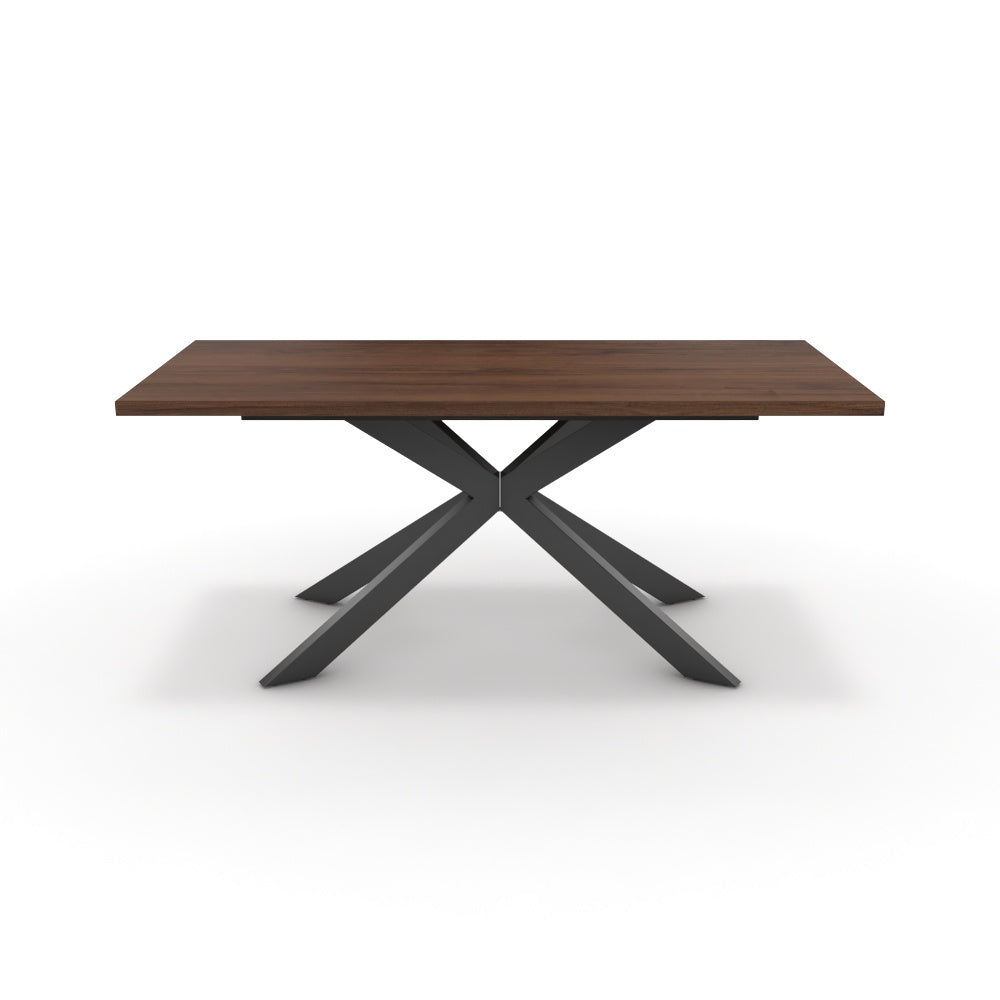 Étkezőasztal - Jama fekete lábbal - Mogyoró, méret: 180x90