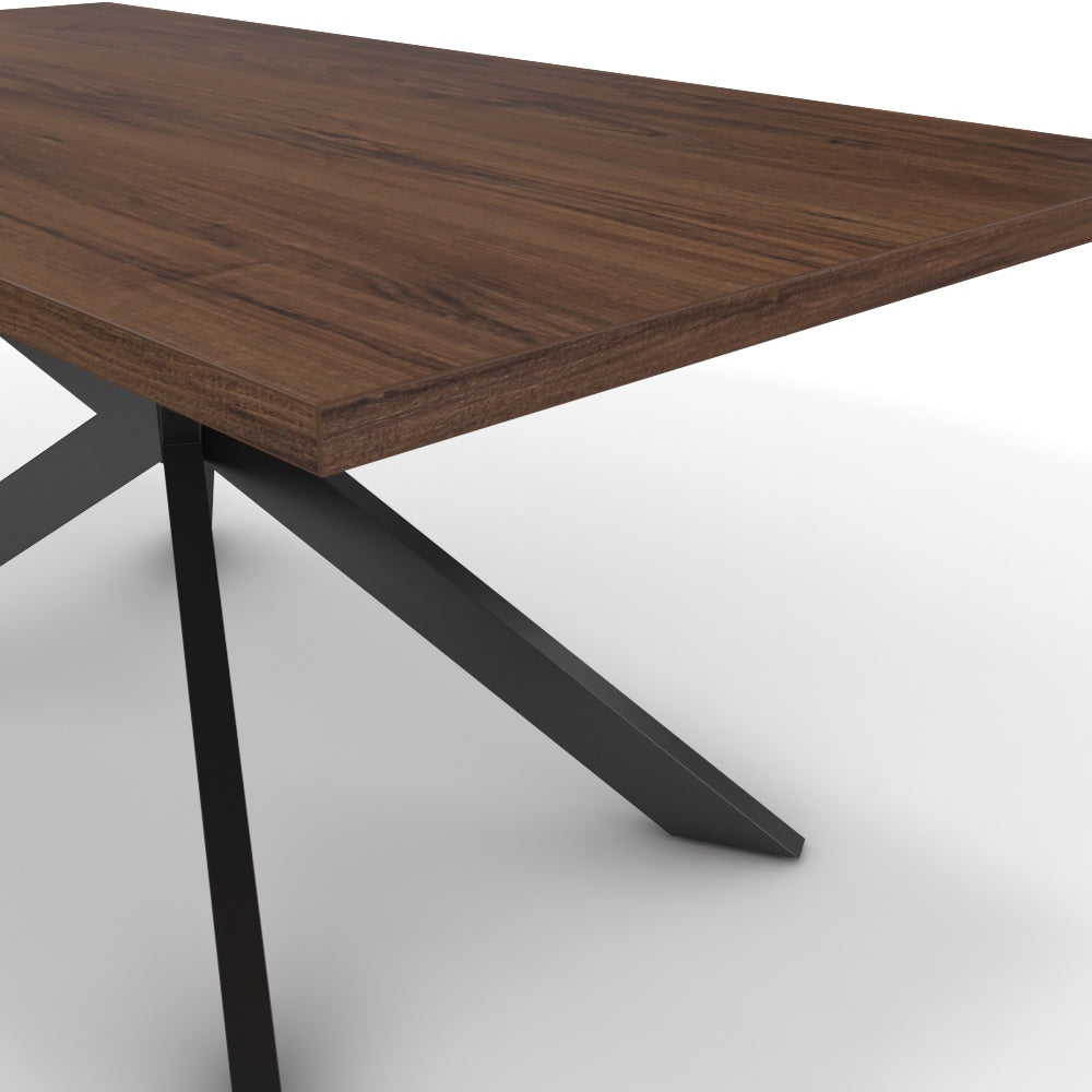 Étkezőasztal - Jama fekete lábbal - Mogyoró, méret: 180x90