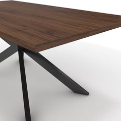 Étkezőasztal - Jama fekete lábbal - Mogyoró, méret: 180x90