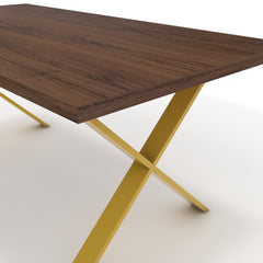 Étkezőasztal - Préma festett arany lábbal - Mogyoró, méret: 180x90