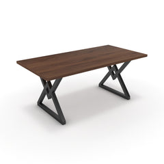 Étkezőasztal - Uttama fekete lábbal - Mogyoró, méret: 180x90