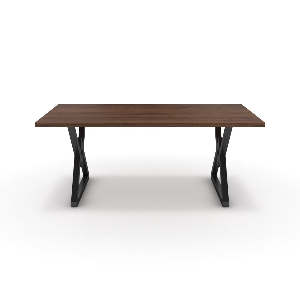 Étkezőasztal - Uttama fekete lábbal - Mogyoró, méret: 180x90