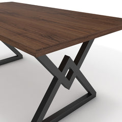 Étkezőasztal - Uttama fekete lábbal - Mogyoró, méret: 180x90