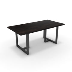 Étkezőasztal - Asara fekete lábbal - Füstölt dió, méret: 180x90