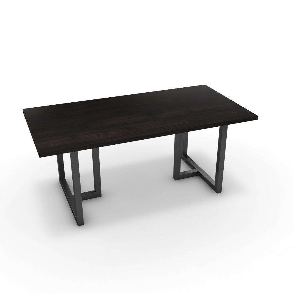 Étkezőasztal - Asara fekete lábbal - Füstölt dió, méret: 180x90