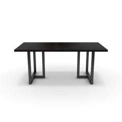 Étkezőasztal - Asara fekete lábbal - Füstölt dió, méret: 180x90