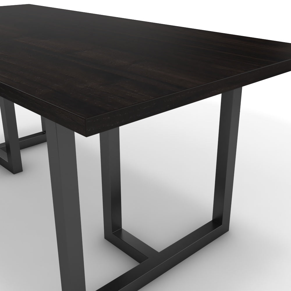 Étkezőasztal - Asara fekete lábbal - Füstölt dió, méret: 180x90