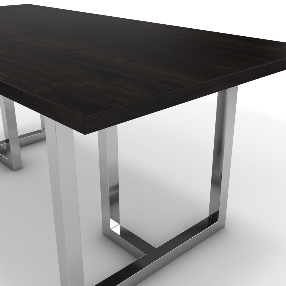 Étkezőasztal - Asara króm lábbal - Füstölt dió, méret: 180x90