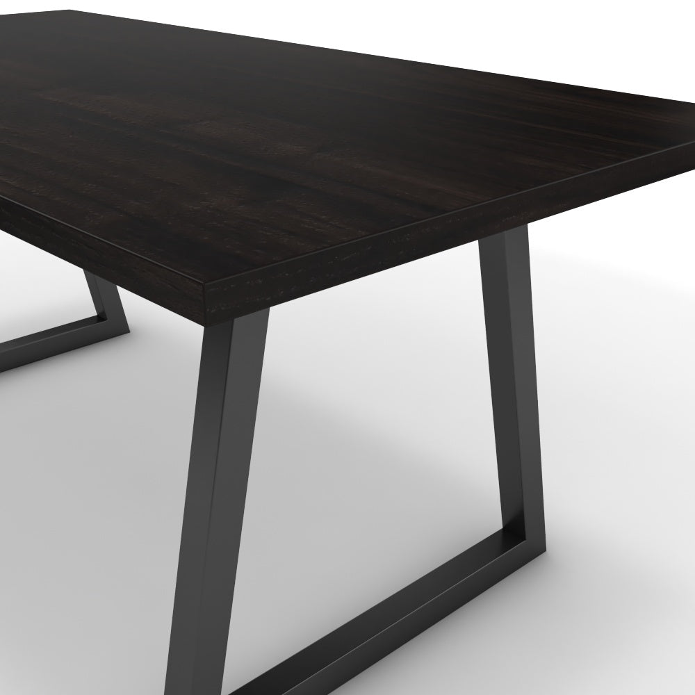 Étkezőasztal - Bala fekete lábbal - Füstölt dió, méret: 180x90