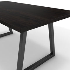 Étkezőasztal - Bala fekete lábbal - Füstölt dió, méret: 180x90