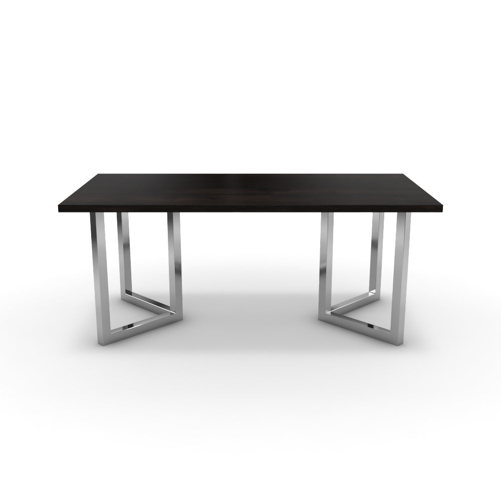 Étkezőasztal - Indra króm lábbal - Füstölt dió, méret: 180x90