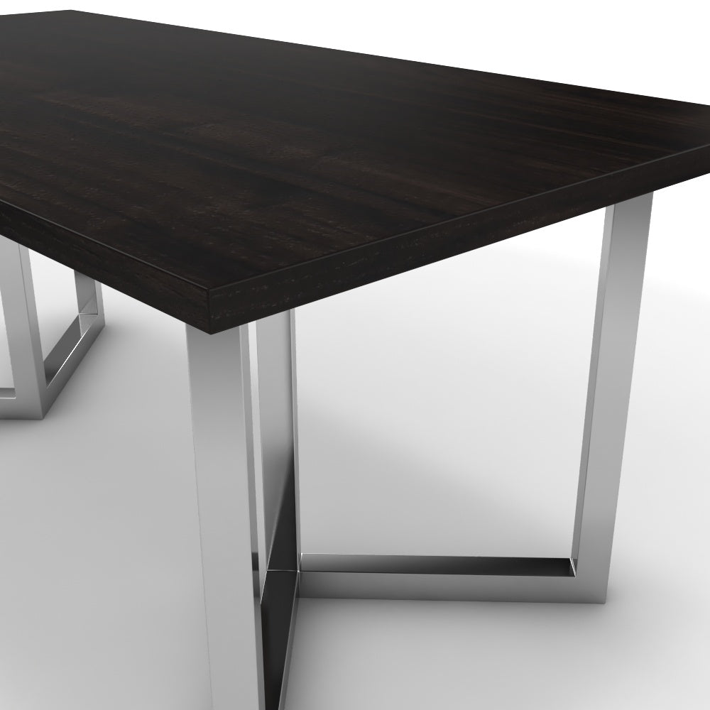 Étkezőasztal - Indra króm lábbal - Füstölt dió, méret: 180x90