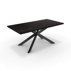 Étkezőasztal - Jama fekete lábbal - Füstölt dió, méret: 180x90