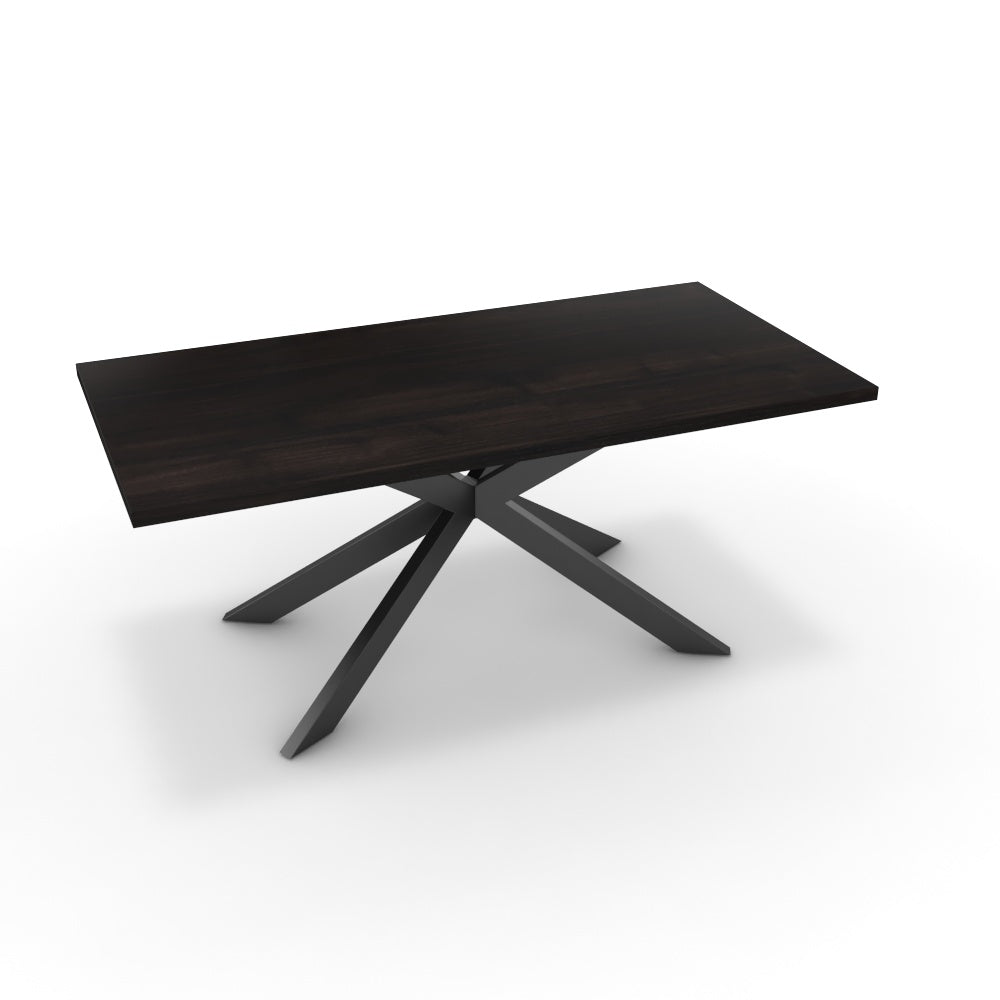 Étkezőasztal - Jama fekete lábbal - Füstölt dió, méret: 180x90