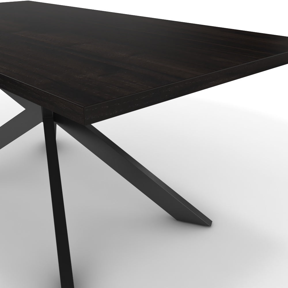 Étkezőasztal - Jama fekete lábbal - Füstölt dió, méret: 180x90