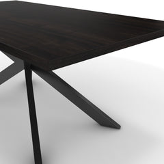 Étkezőasztal - Jama fekete lábbal - Füstölt dió, méret: 180x90