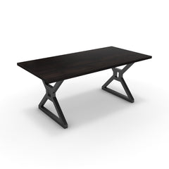 Étkezőasztal - Mandira fekete lábbal - Füstölt dió, méret: 180x90