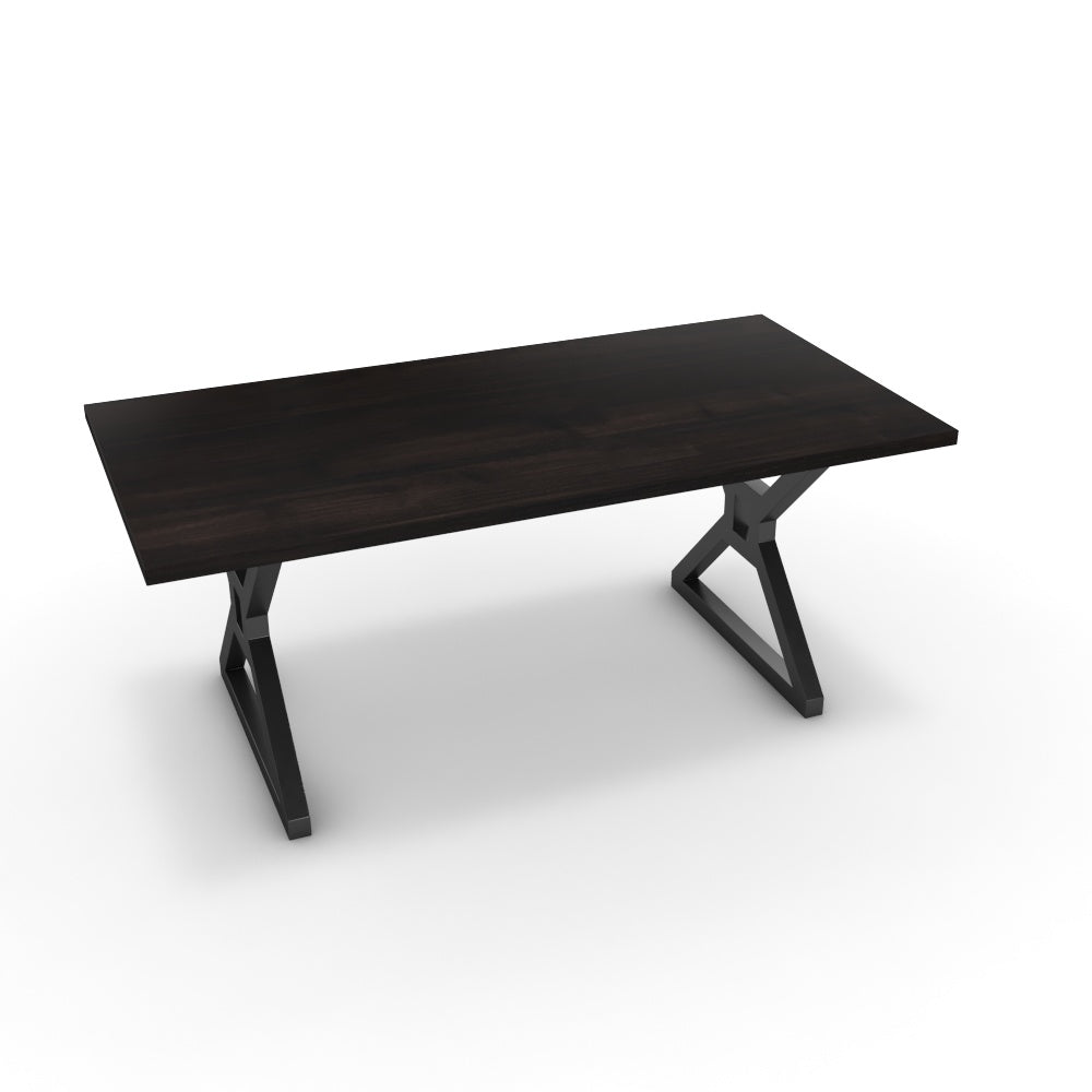 Étkezőasztal - Mandira fekete lábbal - Füstölt dió, méret: 180x90