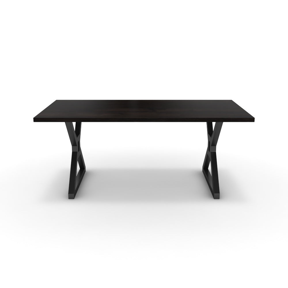 Étkezőasztal - Mandira fekete lábbal - Füstölt dió, méret: 180x90