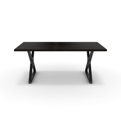 Étkezőasztal - Mandira fekete lábbal - Füstölt dió, méret: 180x90