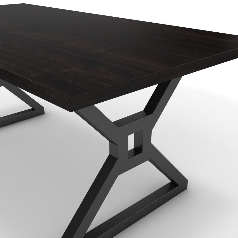 Étkezőasztal - Mandira fekete lábbal - Füstölt dió, méret: 180x90