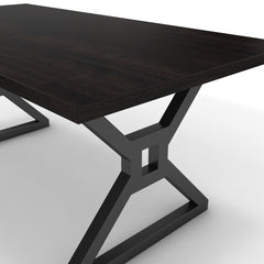 Étkezőasztal - Mandira fekete lábbal - Füstölt dió, méret: 180x90