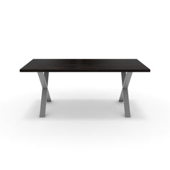 Étkezőasztal - Préma festett ezüst lábbal - Füstölt dió, méret: 180x90