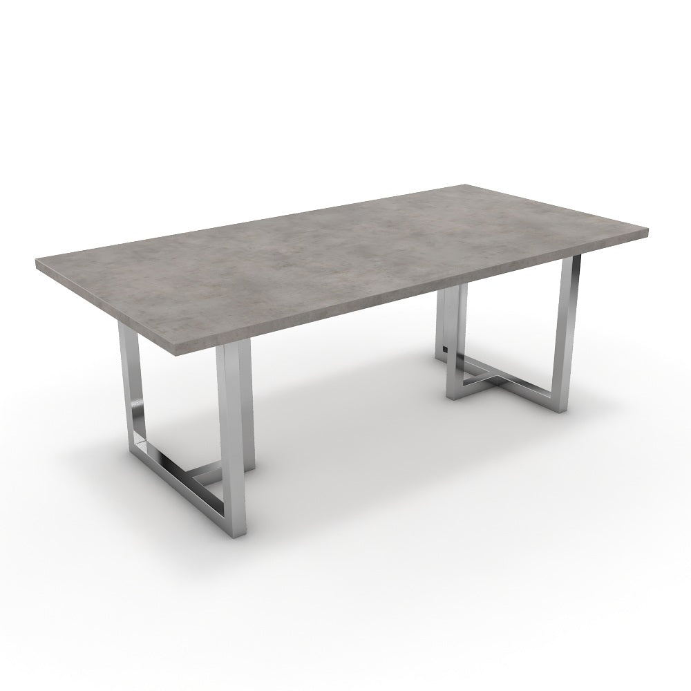 Étkezőasztal - Asara króm lábbal - Vil.szürke Chicago beton, méret: 200x100