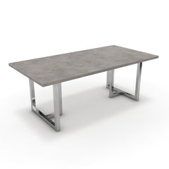 Étkezőasztal - Asara króm lábbal - Vil.szürke Chicago beton, méret: 200x100