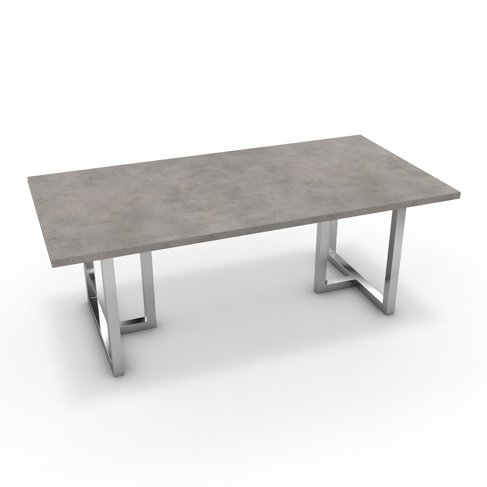 Étkezőasztal - Asara króm lábbal - Vil.szürke Chicago beton, méret: 200x100