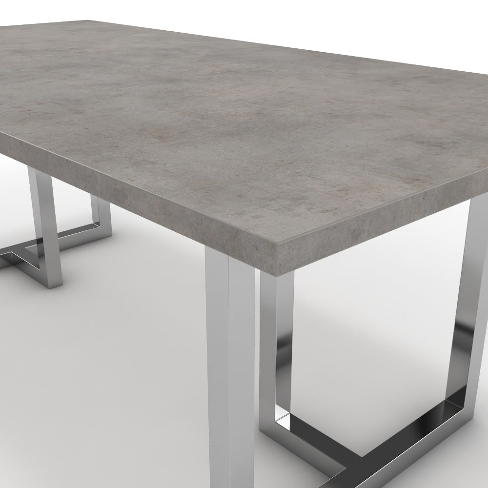 Étkezőasztal - Asara króm lábbal - Vil.szürke Chicago beton, méret: 200x100