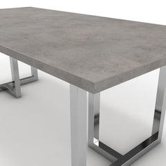 Étkezőasztal - Asara króm lábbal - Vil.szürke Chicago beton, méret: 200x100