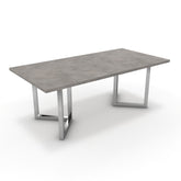 Étkezőasztal - Indra króm lábbal - Vil.szürke Chicago beton, méret: 200x100