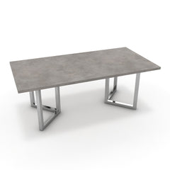 Étkezőasztal - Indra króm lábbal - Vil.szürke Chicago beton, méret: 200x100