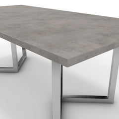 Étkezőasztal - Indra króm lábbal - Vil.szürke Chicago beton, méret: 200x100