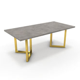 Étkezőasztal - Indra arany lábbal - Vil.szürke Chicago beton, méret: 200x100