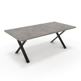 Étkezőasztal - Préma fekete lábbal - Vil.szürke Chicago beton, méret: 200x100