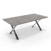 Étkezőasztal - Préma króm lábbal - Vil.szürke Chicago beton, méret: 200x100