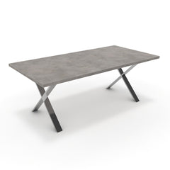 Étkezőasztal - Préma króm lábbal - Vil.szürke Chicago beton, méret: 200x100