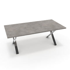 Étkezőasztal - Préma króm lábbal - Vil.szürke Chicago beton, méret: 200x100