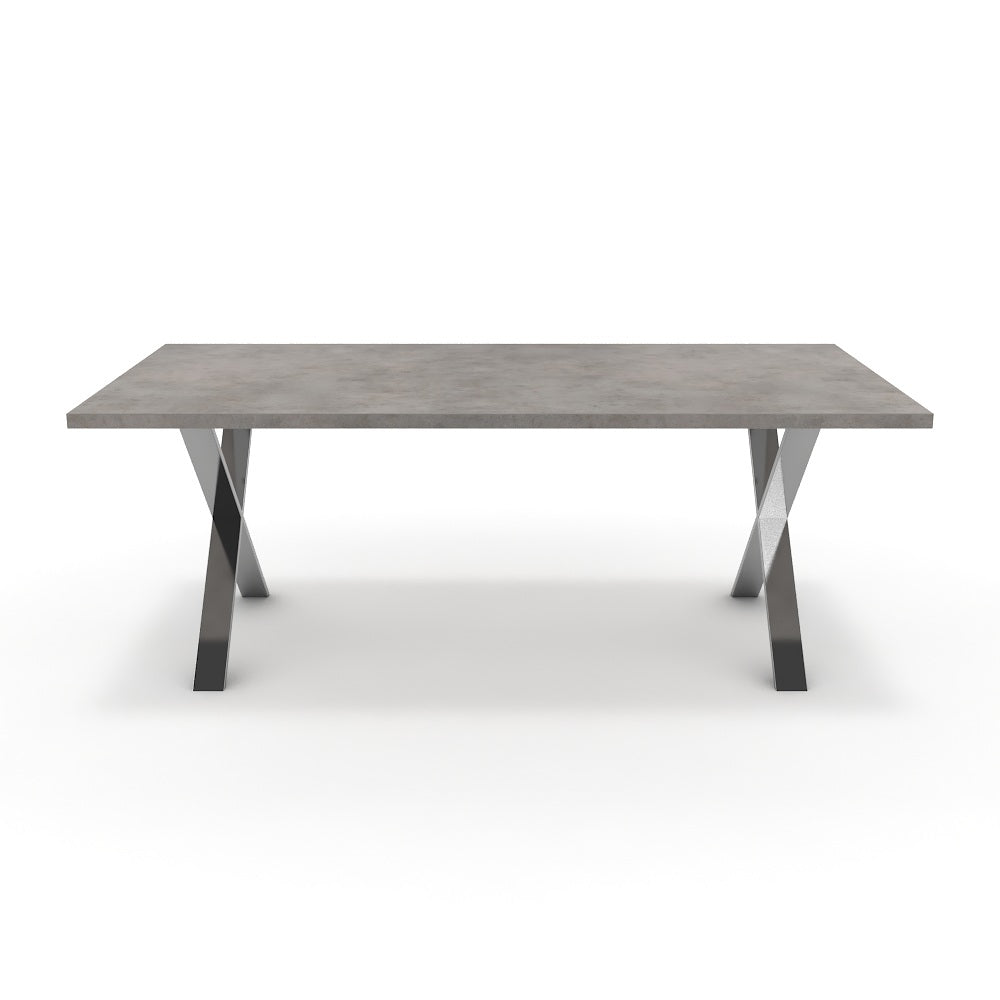 Étkezőasztal - Préma króm lábbal - Vil.szürke Chicago beton, méret: 200x100